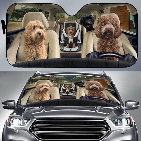 Pare-soleil pour pare-brise de voiture chien, motif chien