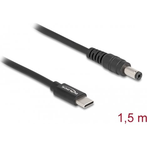 Delock Cable de carga para portÃ¡tiles USB Type-Câ¢ macho a 5,5 x 2,1 mm macho