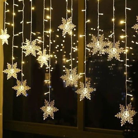 Guirlande lumineuse LED flocon de neige 4m - étanche - décoration de Noël et Nouvel An (1/4)