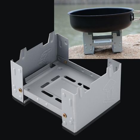 Réchaud à alcool miniature, lot de 2 (95 x 75 mm), idéal pour la randonnée, le camping militaire et les activités de plein air. Pliable et léger, il est parfait pour les voyages et les randonnées. (1/5)