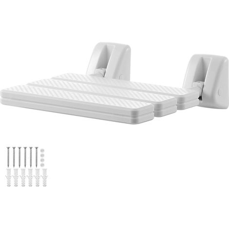 Siège de Douche Pliable Mural 317mm, Tabouret de Bain Rabattable avec Cadre en Aluminium, Adultes Seniors, Charge 100kg (1/5)