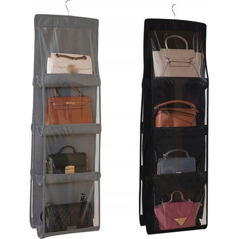 Kleiderschrank-Organizer-Set mit Taschenaufhängern, 16 Plätze, 2-teilig