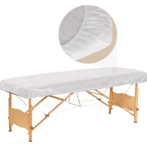 Confezione da 30 fogli monouso per massaggi, in tessuto non tessuto elastico e spesso, ideali per centri benessere, dimensioni 36 x 85 pollici (91 x 216 cm). (1/5)