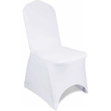 Lot de 10 housses de chaise en tissu élasthanne extensible amovible et lavable pour mari, banquet, cérémonie, hôtel, salle à manger, fête, décoration (1/4)