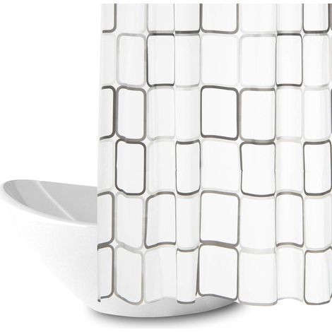 BOZKAA Duschvorhang Wasserdichter 180x200cm Polyester Badewanne Vorhang White (1/5)