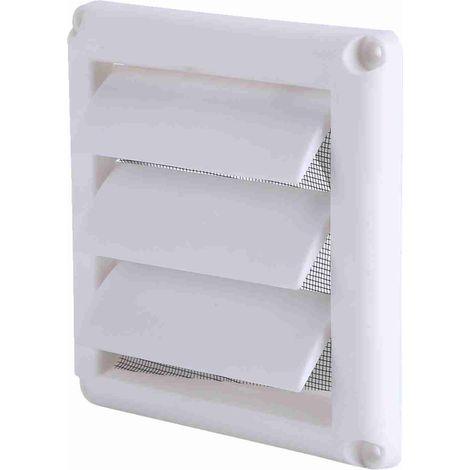 1 pièce : cache-grille d'aération en plastique à 3 volets, grille de ventilation murale avec filet, neuve, 15 × 15 cm (1/5)