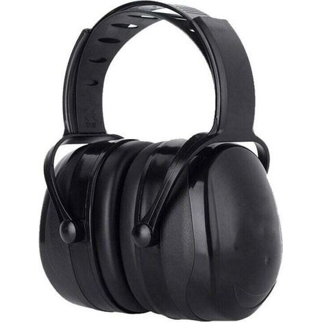 Adjustable and comfortable noise-canceling headphones for adults, with 38 dB SNR attenuation, ideal for noisy or stressful environments – Black (1/4)
