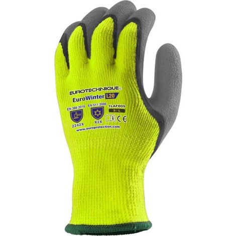 Guanti EUROWINTER L20 imbottiti in acrilico con palmo doppio rivestimento in lattice, taglia 10 (1/2)
