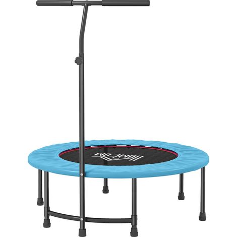40" Fitness Trampoline Adjustable Handle, Rebounder Trampoline, Mini Jumper for Indoor Eercise Workout, Blue (1/5)