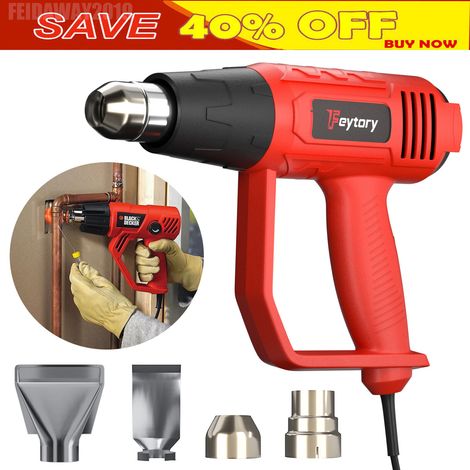 Heat Gun 2000W Hot Air Gun 4 Nozzles Professional Remove Paint Varnish Adhesives (1/5)