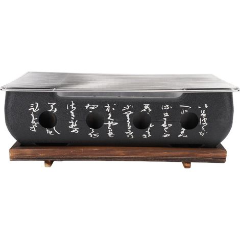 Grill à charbon japonais Chaud rapide Base en aluminium allié Rectangle XL pour camping (1/5)
