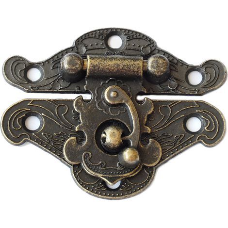Lot de 10 fermoirs pour cadenas, plaques de fermeture pour coffre à bijoux en bois, accessoires de meubles (M) (1/5)