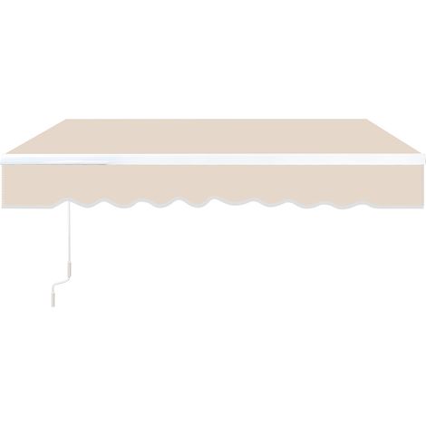 Jiubiaz Tenda da sole Comando manuale Tenda retrattile alluminio+poliestere con manovella Rivestimento PA per terrazza/tetto Beige 250x200cm (1/5)