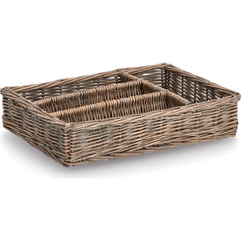 Geflochtener Besteck-Organizer, 35 x 25 x 7 cm