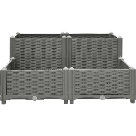 Maison Exclusive - Fioriera Rialzata 80x80x38 cm in Polipropilene