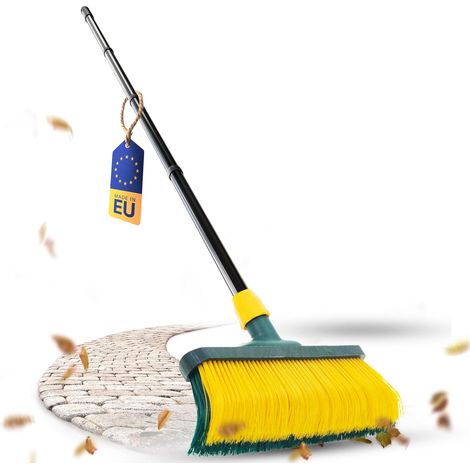 Balai à griffes Novaliv avec manche de 30 cm, balai spécial à poils courbés - idéal comme balai de jardin, balai grattoir, balai pour gazon