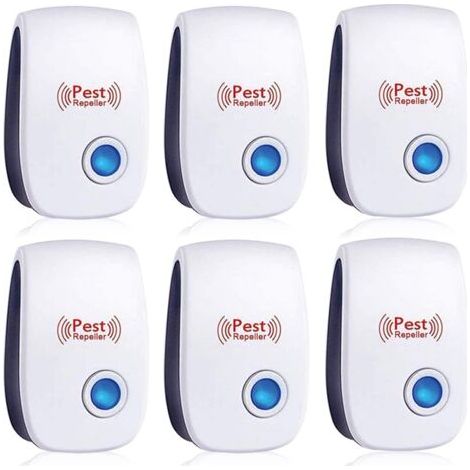6-Pack Ultrasonic Pest Repeller, Anti-Cockroach, Ant, Mouse, Bed Bug, Rat, Rodent, Mosquito, Spider Repellent for Home, Office, Warehouse & Hotel (1/5)