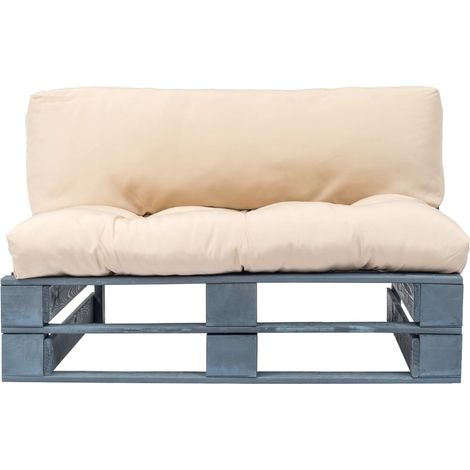 Maison Exclusive - Outdoor-Sofa Paletten mit Kissen in Sandfarben