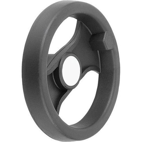 KIPP 2-Speichenhandrad D1=80 Passbohrung mit Nut D2=10H7 Polyamid (1/4)