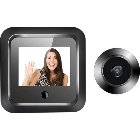 (Noir) Caméra de surveillance de porte numérique intelligente 2,4 pouces 120° (1/5)