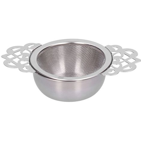 Filtre à thé en acier inoxydable pour infusions feuilles mobiles, passoire à double oreille, accessoire de cuisine argenté