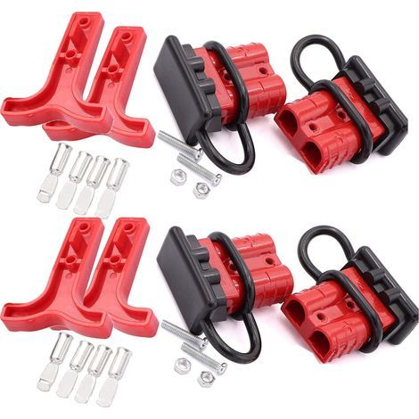CCYKXA 50A Battery Connector 600V Battery Quick Connect Battery Quick Disconnect For Car Van Motorcycle Modes(4 PCS)(Red) (1/5)