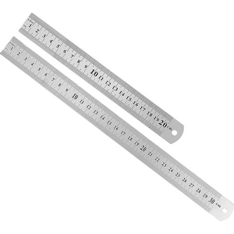Règle en acier inoxydable double face (2 pièces) pour le travail (1/5)
