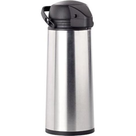 Carafe isotherme à pompe - ROSENSTEIN & SOHNE - 1,9 L - Gris - Acier inoxydable, verre renforcé, plastique (1/4)