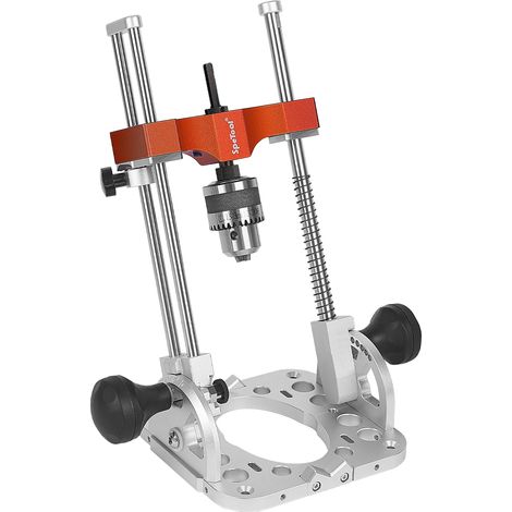 Support de perçage pour visseuse sans fil avec roulements à billes, barres de guidage, mandrin de 1/2", support de perçage réglable de 0 à 60 °, support de perçage mobile pour perçage droit (1/5)