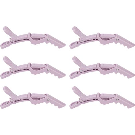 6 Pinces à Cheveux Anti-Dérapantes Violet, Non-Déformables, Clips de Sectionnement pour Teinture, Coiffure Salon (1/5)
