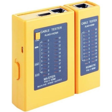 Testeur de câbles 3 en 1 Testeur HDMI Testeur de réseau Testeur de câbles RJ11 RJ45 - Alimentation 9 V/USB (1/5)