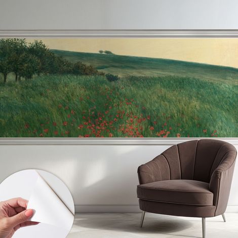 Selbstklebend Tapete - Wandgestaltung - Tapete Wohnzimmer - Flur Eingangsbereich Mohnfelder 250x104 cm