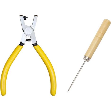 Pince À Poinçonner À Sangle Jaune, Poinçon en Bois, Mini Pince À Sangle, Pince À Poinçonner pour Bracelet, Outil D'Ouverture De Trou en Cuir DIY. (1/5)