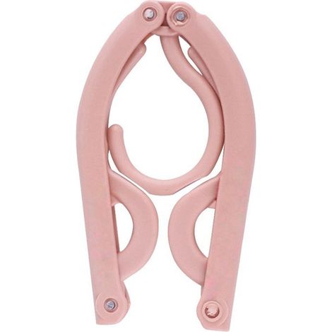 Gruccia pieghevole retrattile da viaggio - Gruccia magica pieghevole per campeggio, rotazione a 360°, salvaspazio, stendibiancheria multifunzionale per la casa, plastica antiscivolo, 5 pezzi (rosa) (1/5)