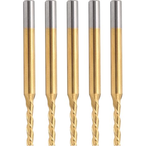 5 fraises à bout plat à 3 dents, tige cylindrique revêtue de titane, 3,175 x 2 x 10 x 40 (1/5)