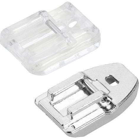 Lot de 2 Pieds-de-biche, Acier Inoxydable, Plastique Transparent, Fermeture Éclair Invisible, Couture Vêtements