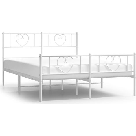 Maison Exclusive - Cadre de lit métal sans matelas et pied de lit blanc 120x190 cm (1/5)