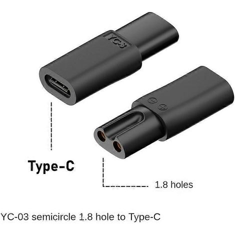Adaptateur pour rasoir et tondeuse à cheveux, connecteur femelle de type C pratique, compatible avec les rasoirs et tondeuses à cheveux. (1/5)
