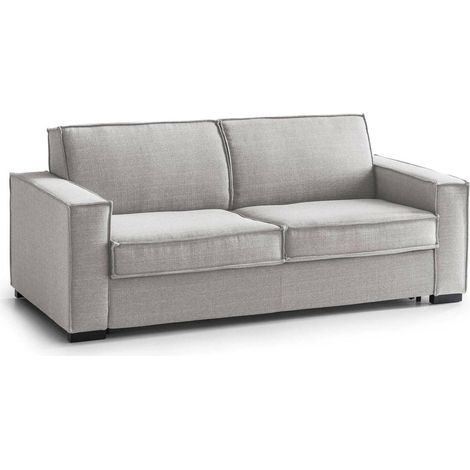 Talamo Italia Festes Sofa Alba, 3-Sitzer-Sofa, 100% Made in Italy, Wohnzimmersofa aus Stoff, mit schmalen Armlehnen, Cm 200x95h90, Grau