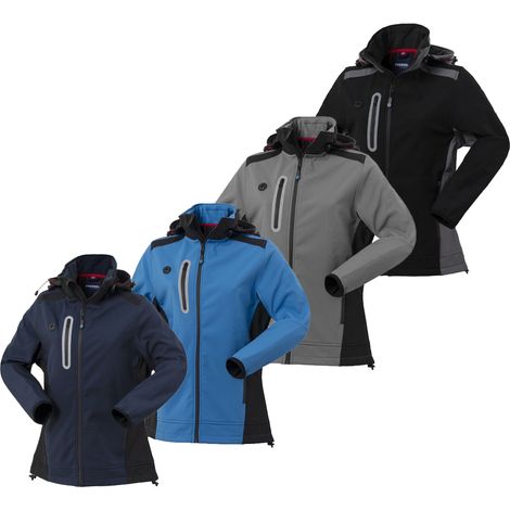Chaqueta de trabajo softshell mujer Rossini Smarty Lady - L - Gris