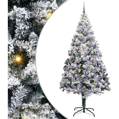 Sapin de Noël  Arbre de Noël artificiel Blanc 240 cm PVC, Acier et Plastique (1/5)