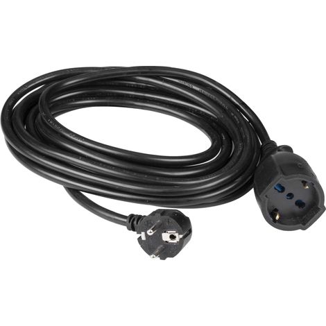 POLY POOL PP2624.1QB Prolunga Elettrica Nera 250V Cavo Elettrico Estensibile 5 Metri, Spina Elettrica 16A 2P+T Salvaspazio, Presa Elettrica Schuko P40 10A/16A 2P+T Pluristandard (Italiana E Tedesca) (1/3)