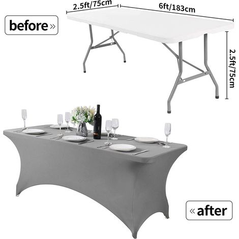 Housse de table rectangulaire extensible 1 rétractable (1/4)