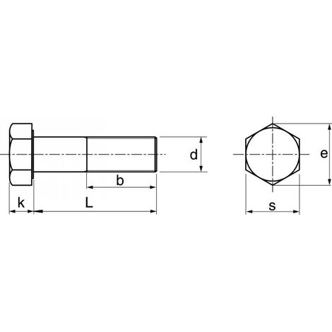 Vis à métaux tête hexagonale ACTON inox A2 DIN933 - Ø10x100mm - boite de 50 - 6210210X100