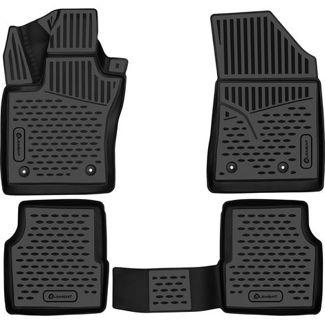 KIT TAPPETINI 3D COMPATIBILE CON JEEP Compass, 2018-, 2nd generation (MP/552) , (Europe), 4 pcs.  TAPPETINO IN GOMMA TPE  BORDO ALTO 3D ANTISCIVOLO IMPERMEABILE