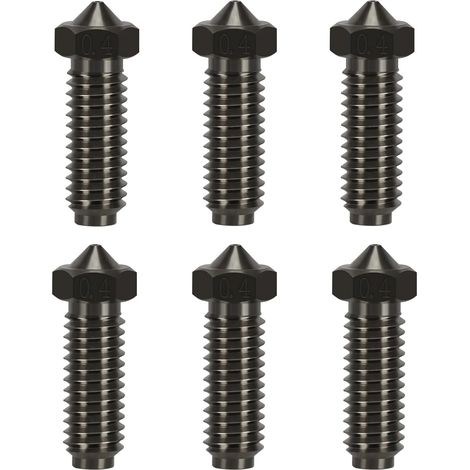 6PCS Buse,Acier trempé,0,4 mm,Filament 1,75 mm,Anycubic Kobra 2