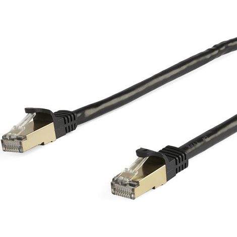 10M CAT6A ETHERNET CABLE BLACK - SHIELDED COPPER WIRE
