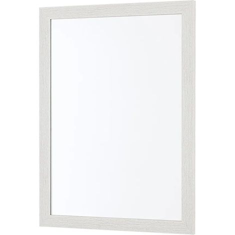 Specchio bagno 57x67 cornice bianco effetto legno reversibile Wood (1/2)