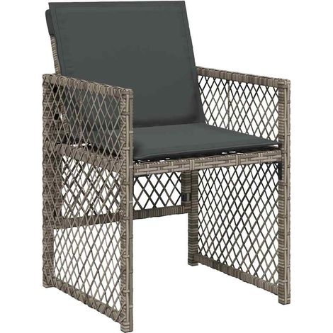 Sillones de jardín con cojines 4 uds ratán sintético gris vidaXL