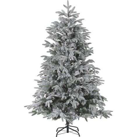 Albero di Natale Artificiale Bianco Innevato Base Metallo PVC 180 cm Bassie